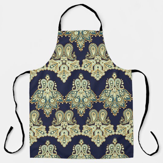 フローラペイズリーのシームレスなパターン。イラストレーションA エプロン (正面)