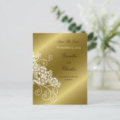 フローラペイズリーエレガントヴィンテージシック日付の保存 案内ポストカード (スタンド正面)