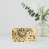 フローラペイズリーオーナメントアバロンと金ゴールド 名刺 (スタンド正面)