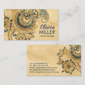 フローラペイズリーオーナメントアバロンと金ゴールド 名刺 (正面/裏面)