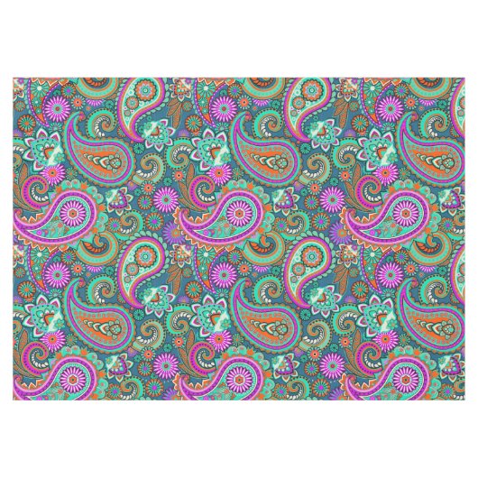 フローラペイズリーシームレスパターンII +アイディア テーブルクロス (正面(横))