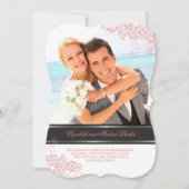 フローラペイズリーボホヴィンテージシックフォ結婚トズ 招待状 (正面)