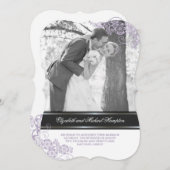 フローラペイズリーボホヴィンテージシックフォ結婚トズ 招待状 (正面/裏面)