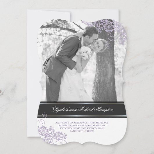 フローラペイズリーボホヴィンテージシックフォ結婚トズ 招待状 (正面)