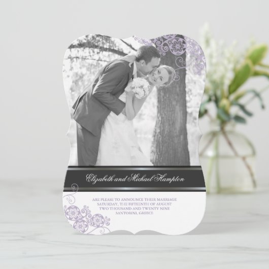 フローラペイズリーボホヴィンテージシックフォ結婚トズ 招待状 (スタンド正面)