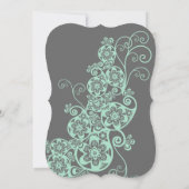 フローラペイズリーボホーヴィンテージシック結婚写真 招待状 (裏面)