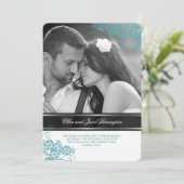 フローラペイズリーボホーヴィンテージシック結婚写真 招待状 (スタンド正面)