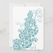 フローラペイズリーボホーヴィンテージシック結婚写真 招待状 (裏面)