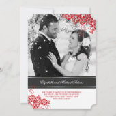 フローラペイズリーボホーヴィンテージシック結婚写真 招待状 (正面)