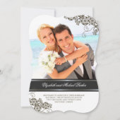 フローラペイズリーボホーヴィンテージシック結婚写真 招待状 (正面)