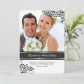 フローラペイズリーボホーヴィンテージシック結婚写真 招待状 (スタンド正面)