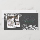 フローラペイズリーボホ結婚のサンキューフォトカード サンキューカード (裏面)