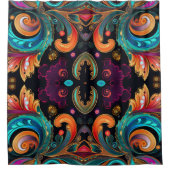 フローラペイズリー模様のスワはっきりしたール シャワーカーテン (正面)