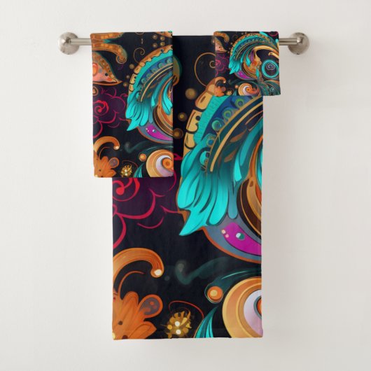 フローラペイズリー模様のスワはっきりしたール バスタオルセット (インサイチュ)