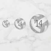 フローラペイズリー羽毛ドードルグレーバレーボール コンフェッティ (裏面)