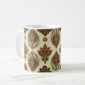 フローラペイズリー、アジアの繊維ヴィンテージパターン。 コーヒーマグカップ (正面左)