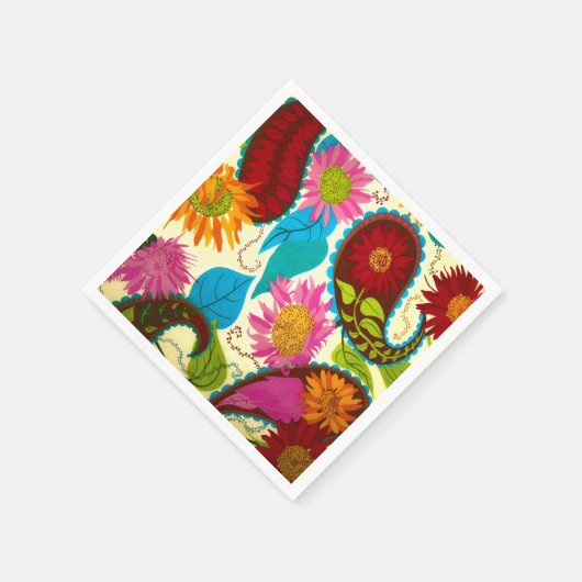 フローラペイズリー スタンダードカクテルナプキン (角)