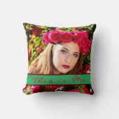 フローラペタル春レッドピンクフローラ装飾用クッション クッション (正面)