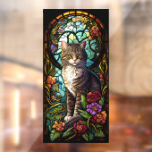 フローラペットキャットフラワーフェイクズステンドガラスホーム ウィンドウサイン (シート2)