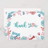 フローラペットパターンアポイントメントリマインダーありがとう ポストカード (正面/裏面)