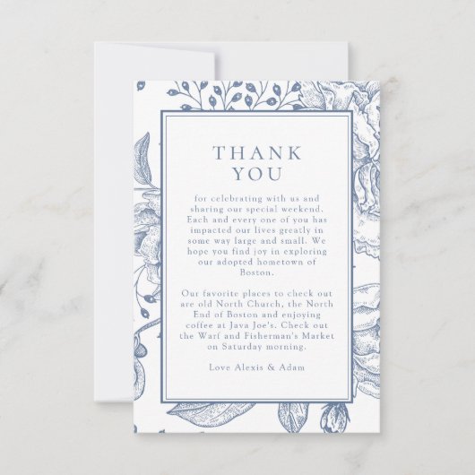 フローラペリウィンクルエレガントな結婚式ありがとう挿入 出欠カード (正面)