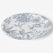 フローラペリウィンクルブルーエレガントなウェディングシャワー ペーパープレート (アングル)