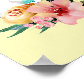 フローラペンギンのカスタマイズ可能な赤ちゃんシャワーサイン ポスター (角)