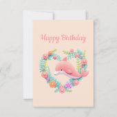 フローラホエールハートラブハッピーバースデー挨拶 カード (正面)