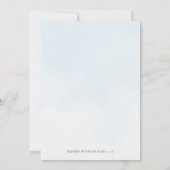 フローラホットエアバルーンブルーボーイベビーシャワー 招待状 (裏面)