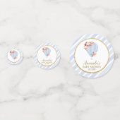 フローラホットエアバルーンベビーシャワーブルー男の赤ちゃん コンフェッティ (正面)