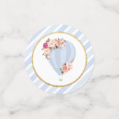 フローラホットエアバルーンベビーシャワーブルー男の赤ちゃん コンフェッティ (スモール正面)