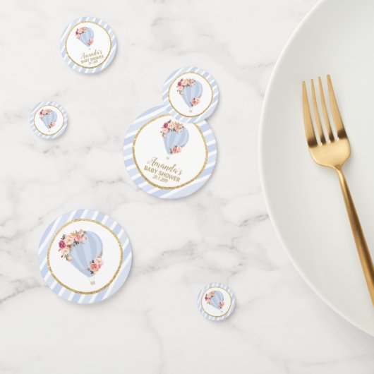 フローラホットエアバルーンベビーシャワーブルー男の赤ちゃん コンフェッティ (グループ)