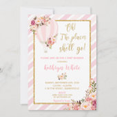 フローラホットエアバルーンベビーシャワー招待状ガール 招待状 (正面)