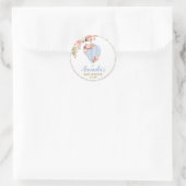 フローラホットエアバルーン赤ちゃんシャワー青ありがとう ラウンドシール (バッグ)