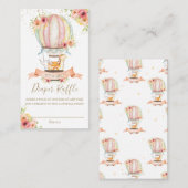 フローラホットエアバルーン赤ちゃん動物おむつラッフル エンクロージャーカード (正面/裏面)