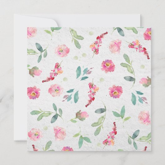 フローラホットピエレガントックウォーターブライダルシャワー 招待状 (裏面)