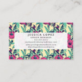 フローラホットピンク絵画フローラの汎用ビジネスC 名刺 (裏面)