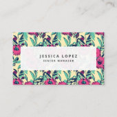 フローラホットピンク絵画フローラの汎用ビジネスC 名刺 (正面)