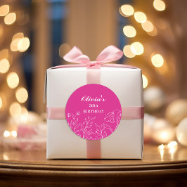 フローラホットピンク30歳の誕生日エレガント ラウンドシール