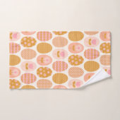 フローラホピンクイエロー金ゴールドのイースター卵パターン バスタオルセット (ハンドタオル)