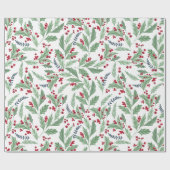フローラホリかわいらしーの果実の水色パターン ラッピングペーパー (フラット)