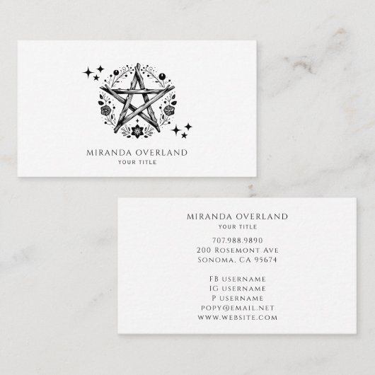 フローラホリスティック星形五角形スター 名刺 (正面/裏面)