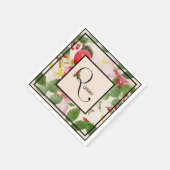 フローラホリデーモノグラムレターQファミリー名紙 スタンダードカクテルナプキン (角)