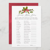 フローラホリークリスマスブライダルシャワーゲーム 招待状 (正面/裏面)