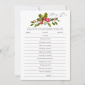 フローラホリークリスマスブライダルシャワーゲーム 招待状 (正面)