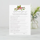 フローラホリークリスマスブライダルシャワーゲーム 招待状 (スタンド正面)