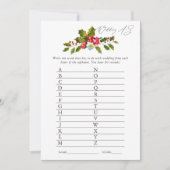 フローラホリークリスマスブライダルシャワーゲーム 招待状 (正面)