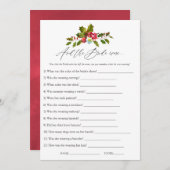 フローラホリークリスマスブライダルシャワーゲーム 招待状 (正面/裏面)