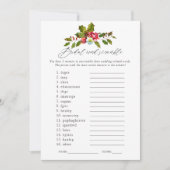 フローラホリークリスマスブライダルシャワーゲーム 招待状 (正面)