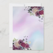 フローラホログラフィック可愛らしいドレス 招待状 (裏面)